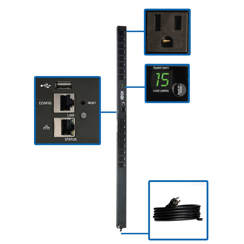 EATON PDUMV15NETLX 1.4Kw Single-Phase Switched Pdu Lx Interface 120V Outlets 16
