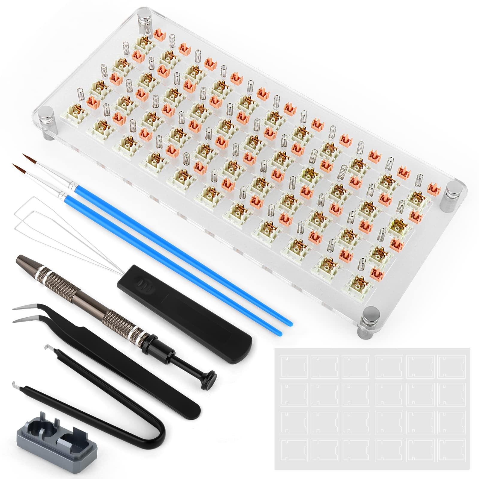 YIMAGUJRX RUNJRX 44 Keyboard Switches Acrylic Lube Station,Switch Films 120Pc...