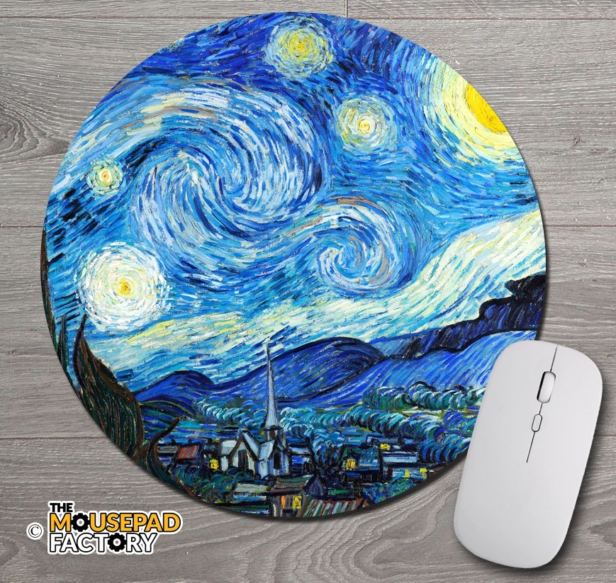 Famous Art Gogh Monet Round Mouse Pad Mousepad For Gaming Computer PC Laptop