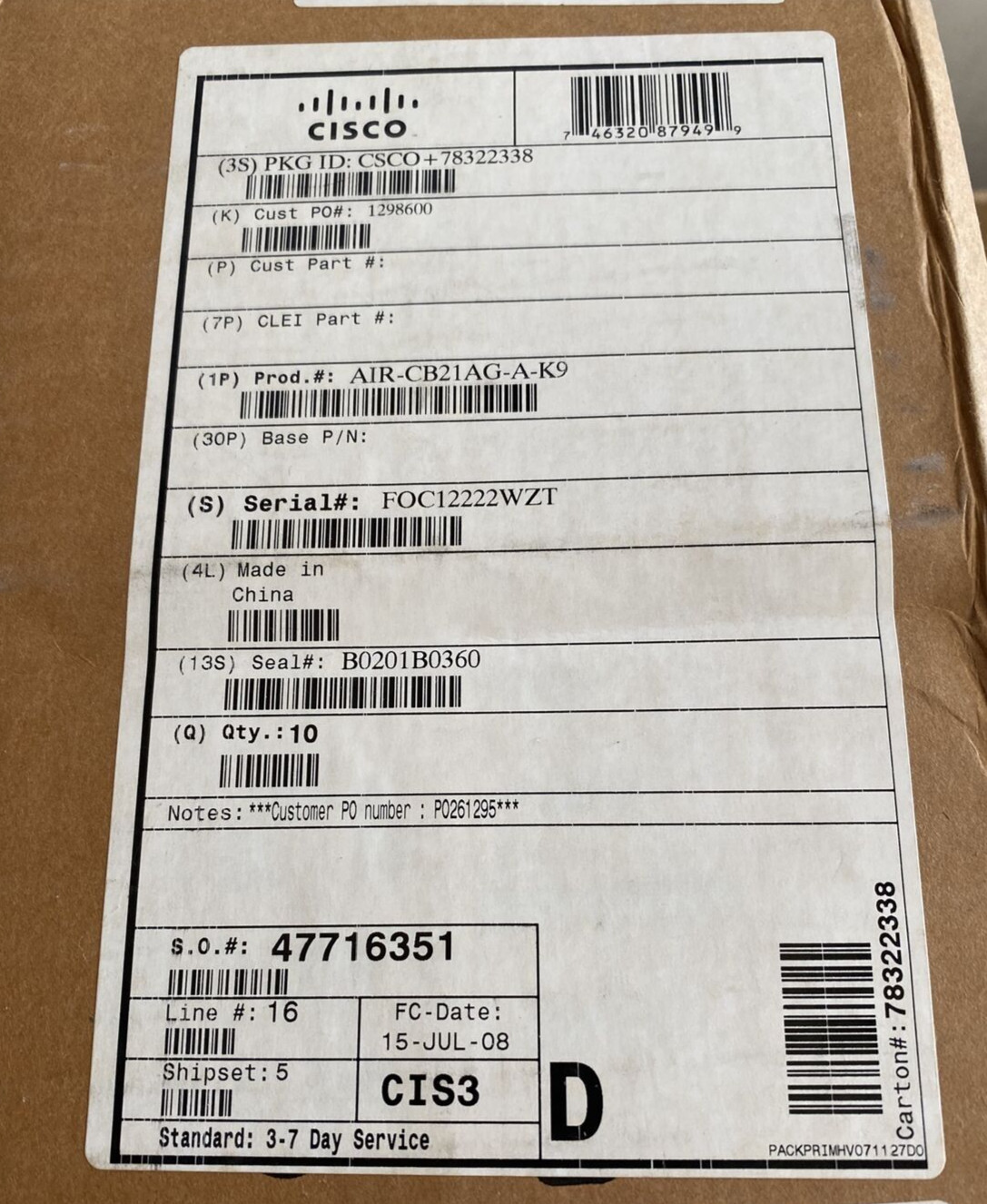 NEW Cisco Systems (AIR-CB21AG-A-K9) 802.11a/b/g Wireless Adapter Laptop Cards