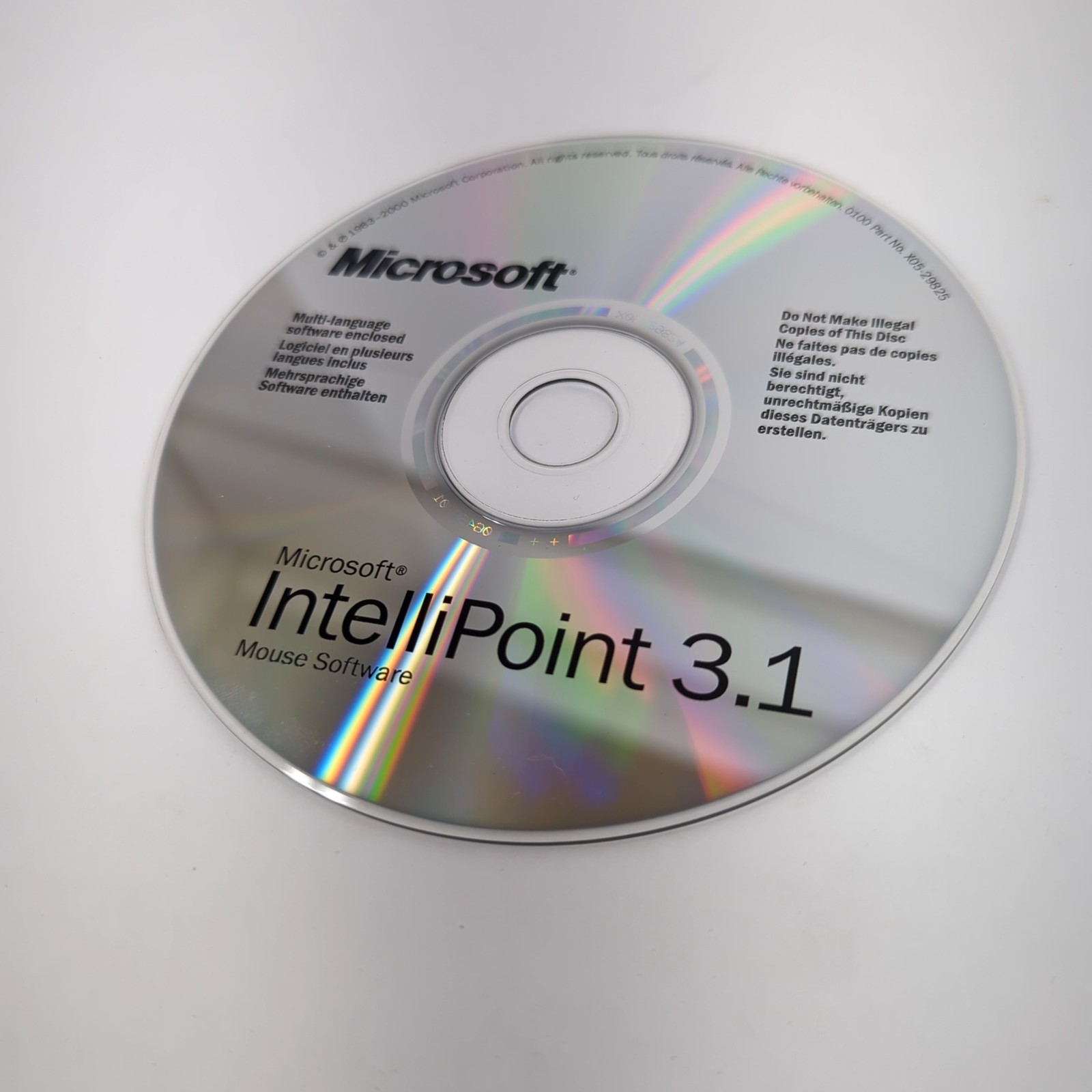Vintage Microsoft IntelliPoint 3.1 Mouse Software Driver CD X05-29825 PC