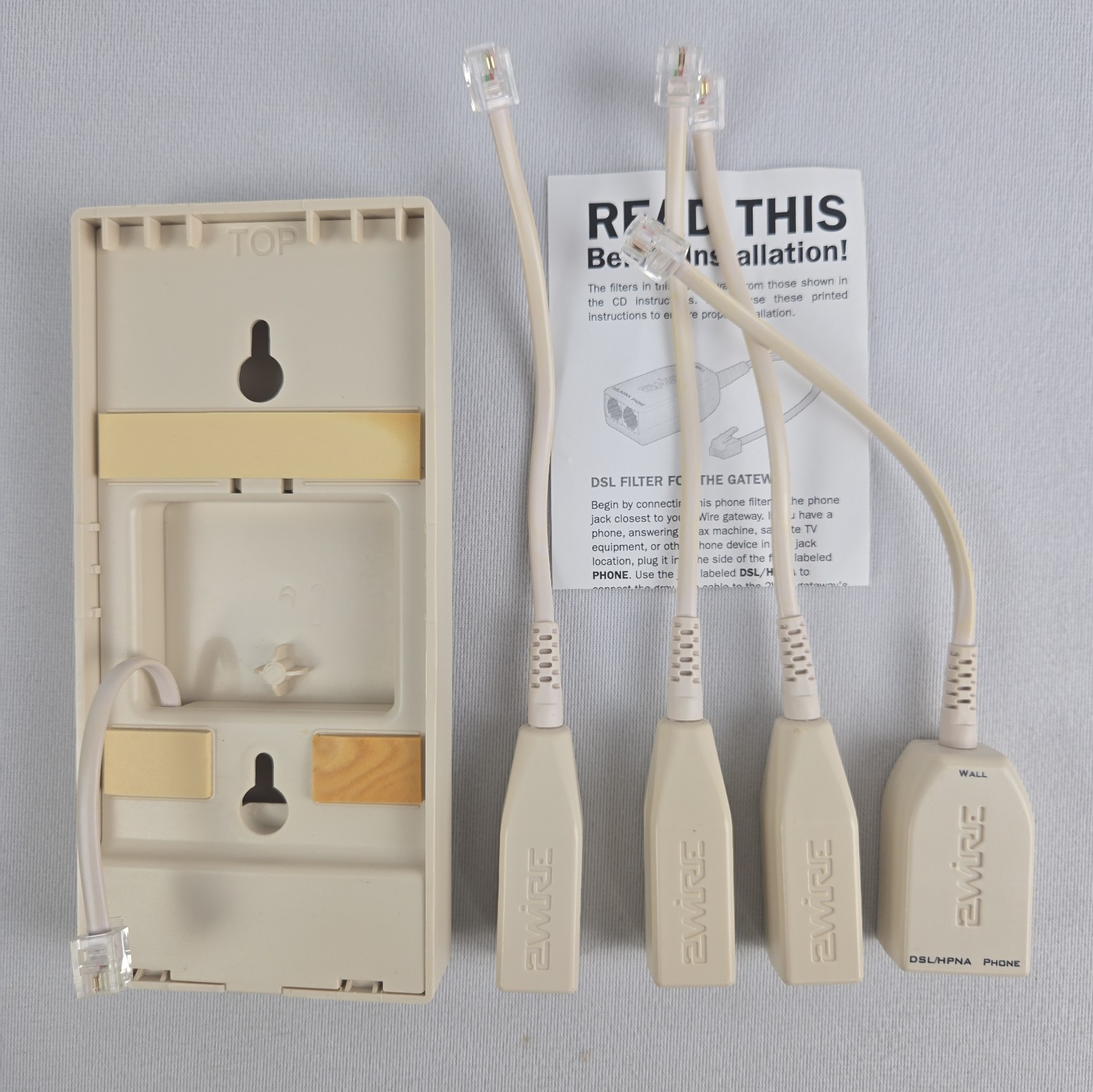 2Wire DSL Filter Kit 3 Inline Filters DSL/HPNA Filter LFT4-1-WM Unused