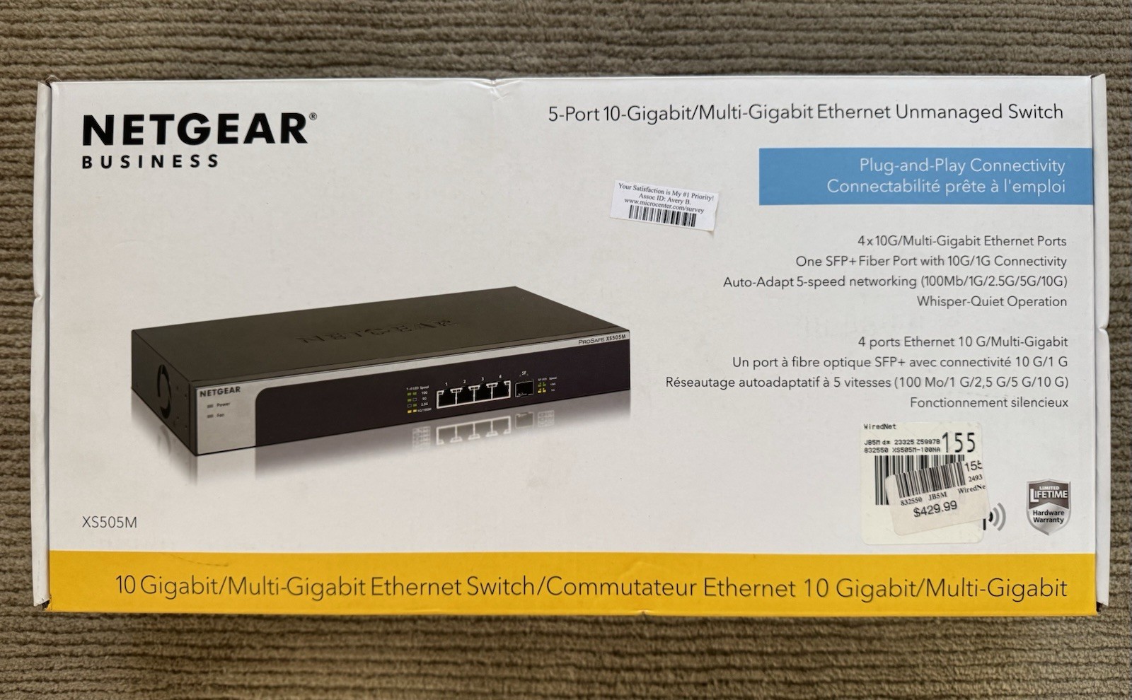 NETGEAR ProSafe XS505M Unmanaged Switch 5-Port 10g Multi-Gigabit Ethernet