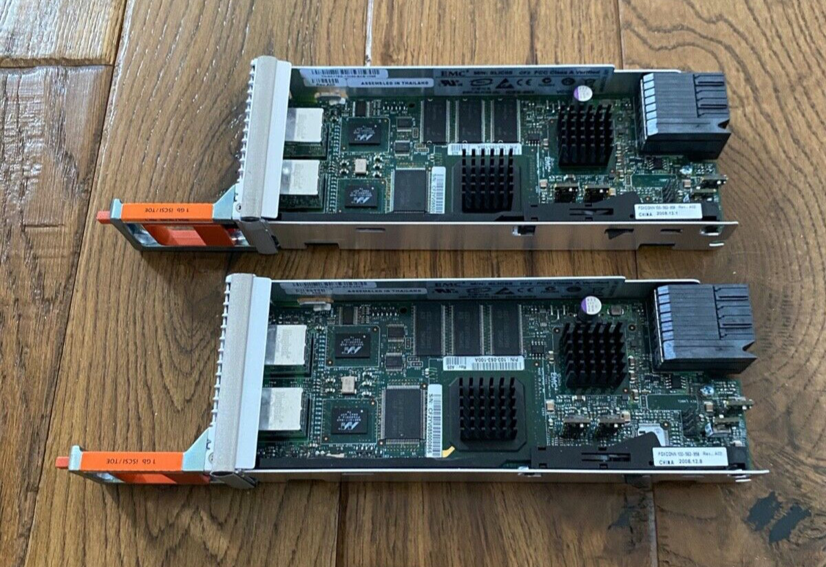 Lot of 2-EMC 1GbE ISCSI/TOE Dual-Port I/O Module P/N: 103-053-100A