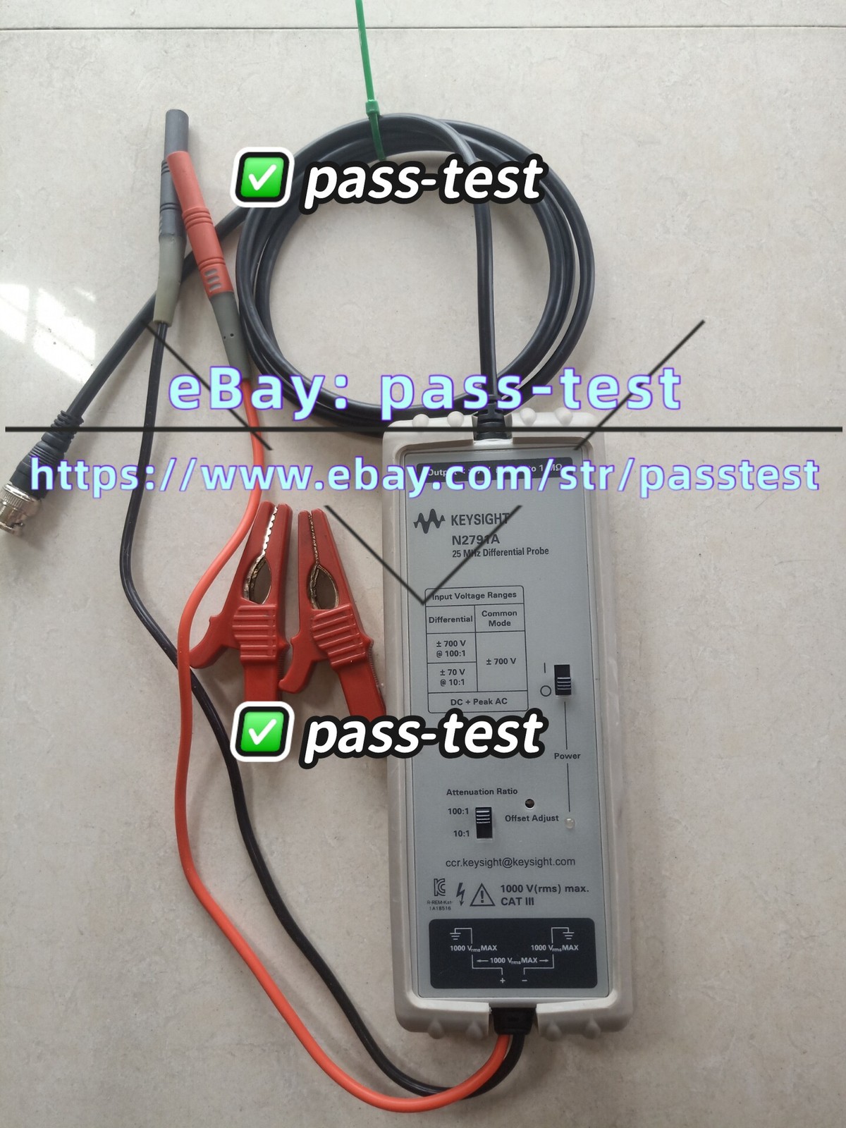1PC USED AGILENT/HP/ Keysight N2791A 25 MHz Differential Probe Via FedEx or DHL