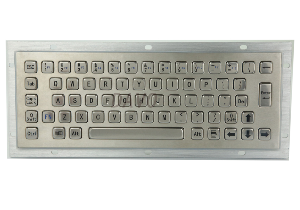 65 keys mini compact format IP65 Panel mount metal keyboard with USB port