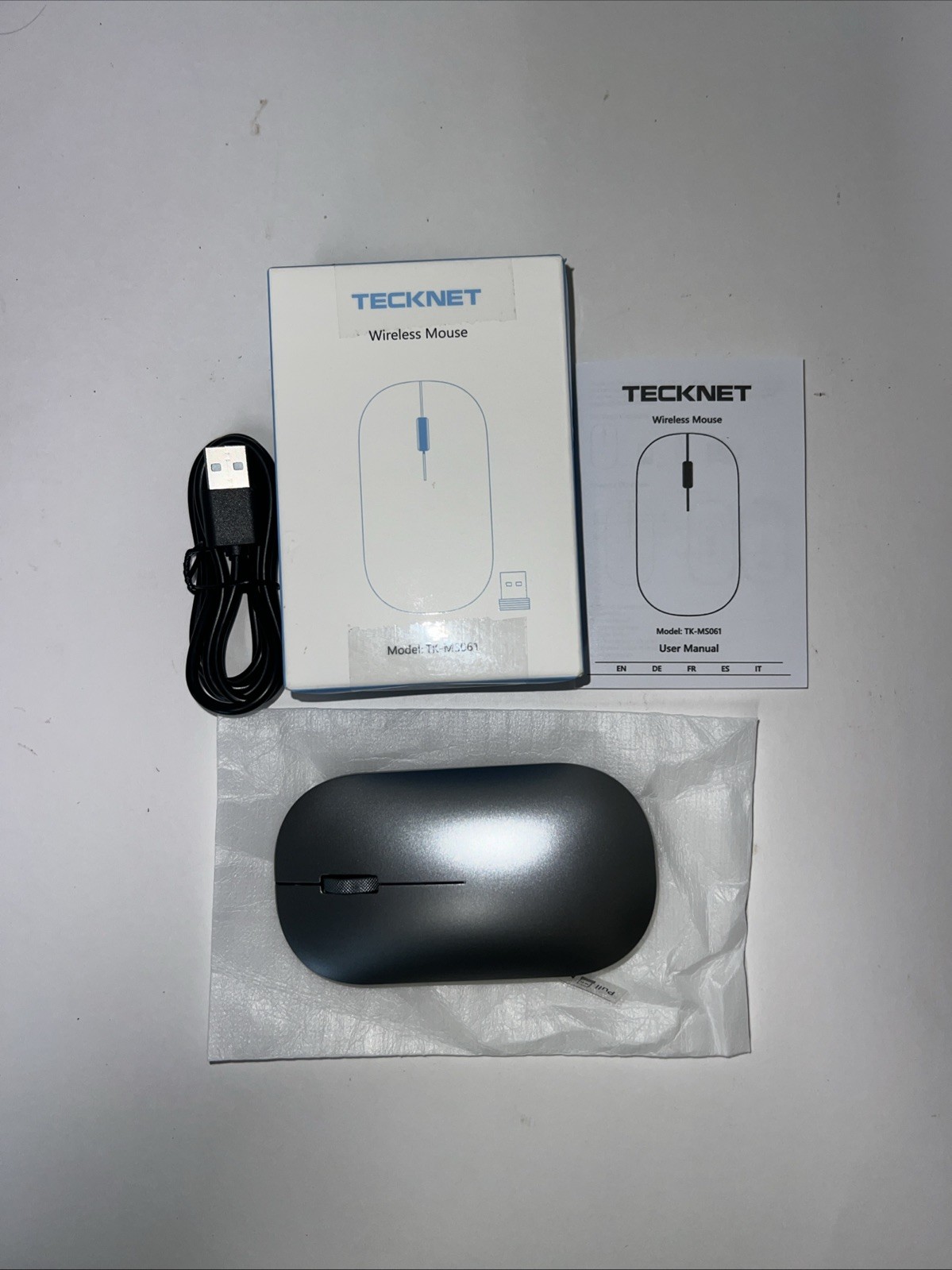 Tecknet Wireless Mouse Model: TK-MS061 New In Box Silver Color
