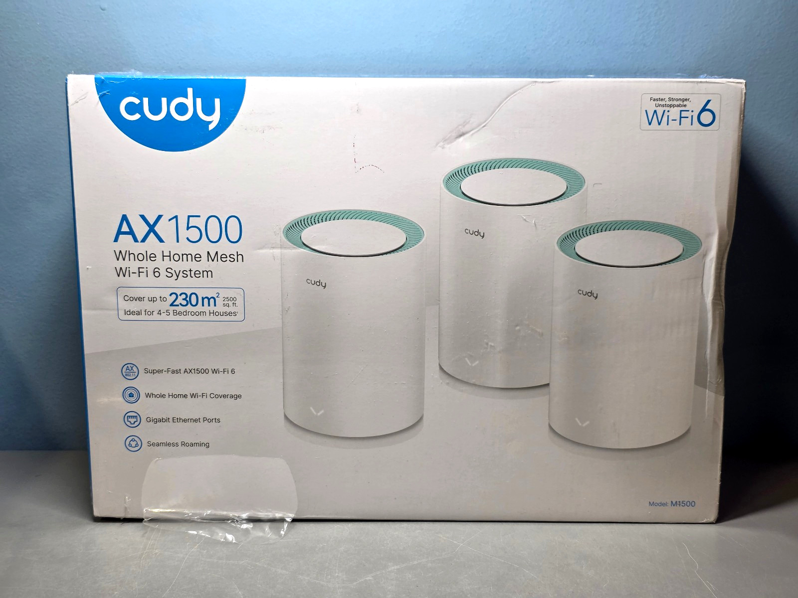 Cudy AX1500 WiFi6 Home Mesh System -3 White Dual-Band Access Points New & Sealed