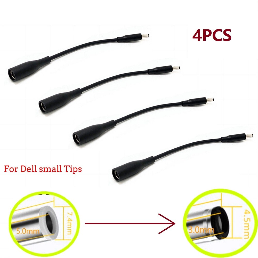 4x DC Power Charger Adapter Converter Cable 7.4mm-4.5mm For Small Tips 15cm
