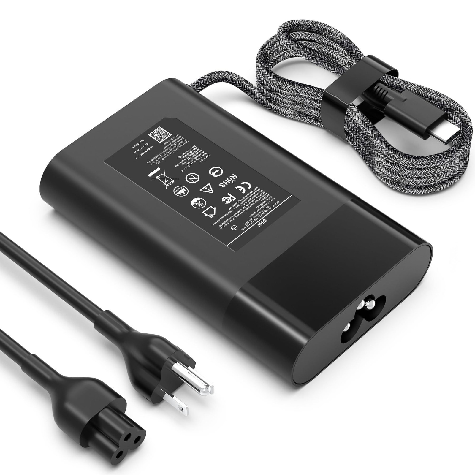 New Slim 65W USB C Laptop Charger Replacement for HP Black 