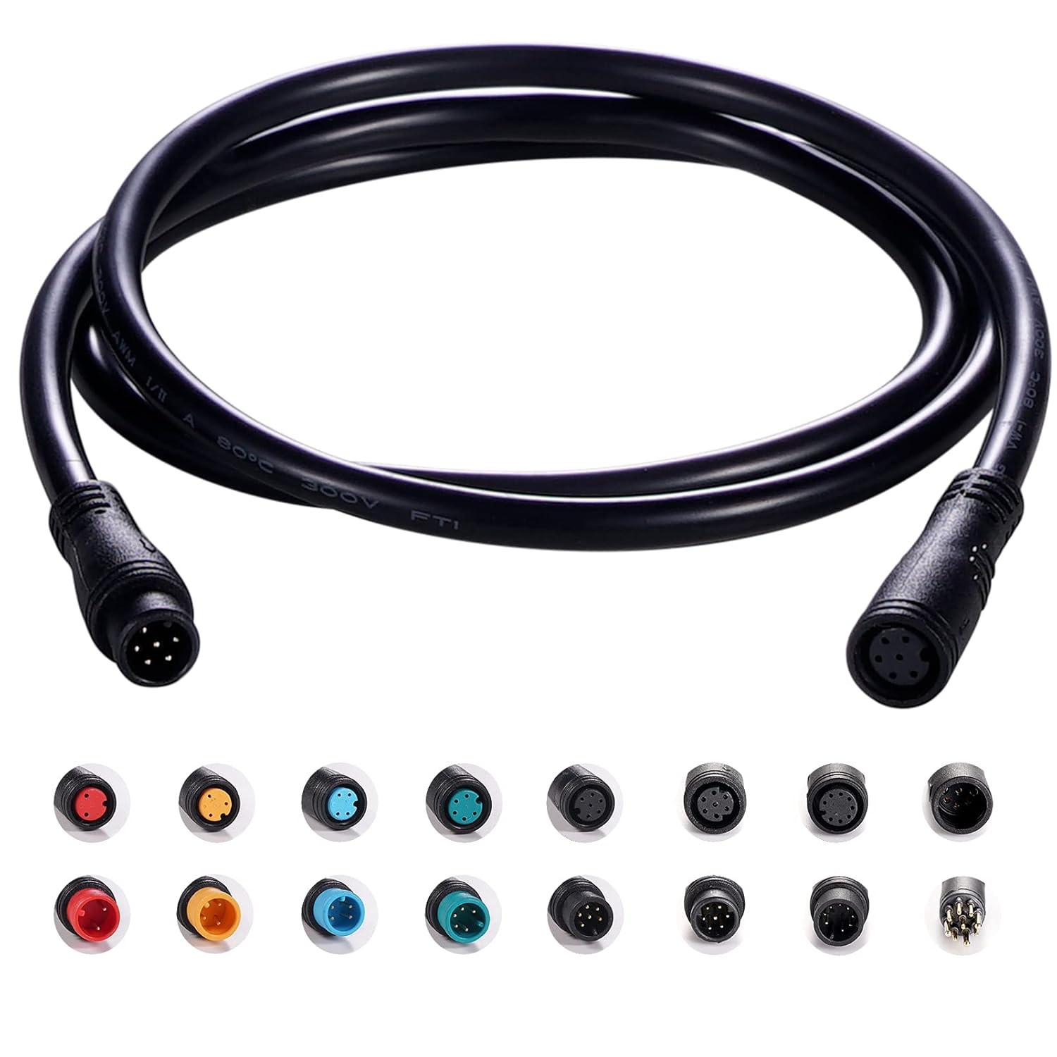 Extension Cable 2Pin/3Pin/4Pin/5Pin/6Pin/8Pin/9Pin Waterproof Plug Works for Ele