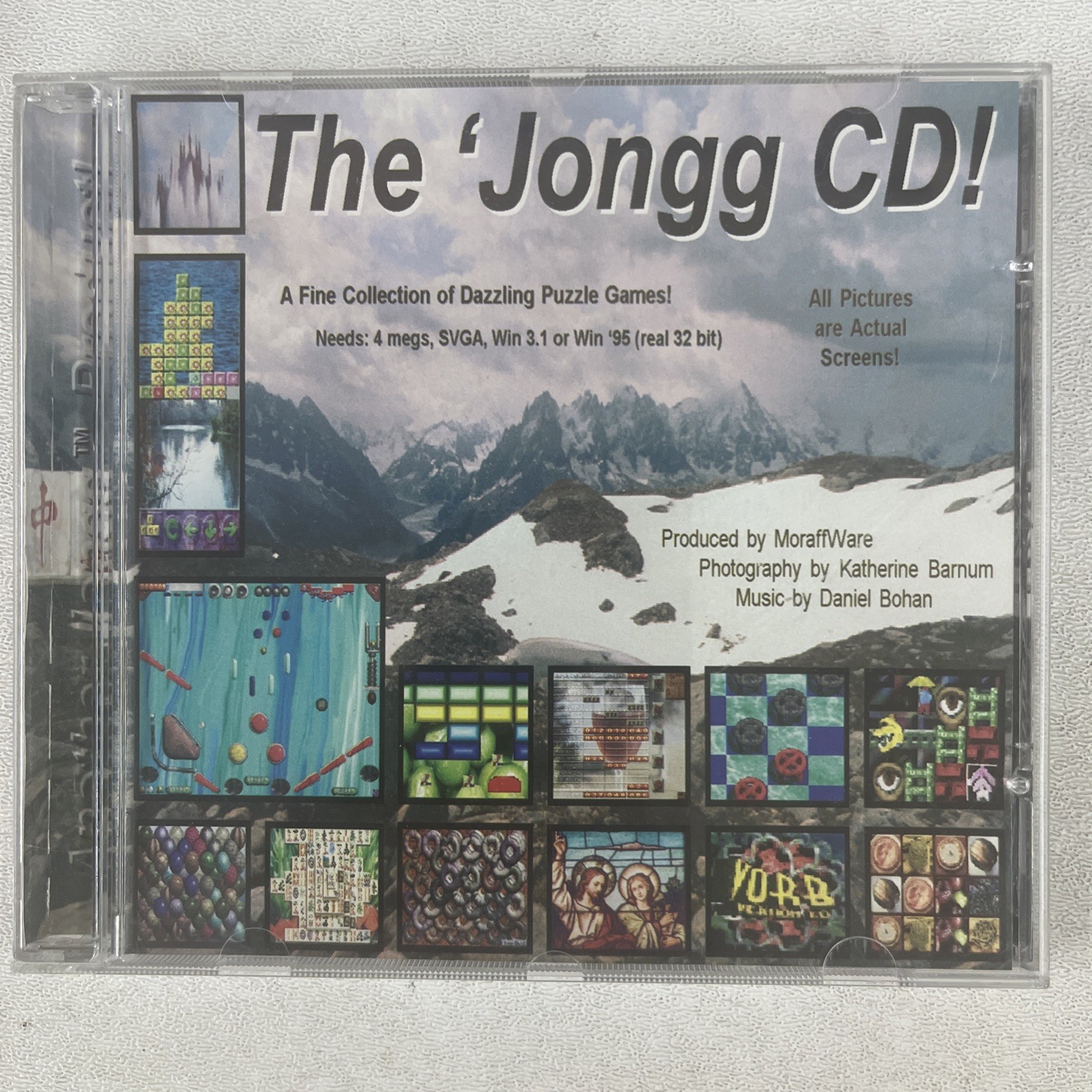 Vtg PC Computer Game The 'Jongg CD MoraffWare Mahjong Puzzle OG Windows 3.1/95