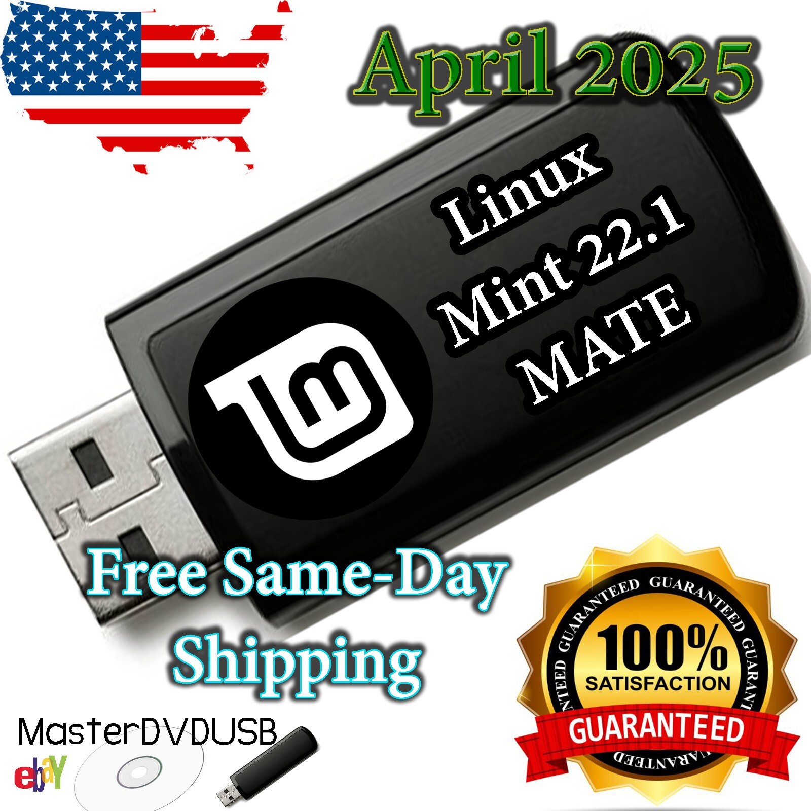 Linux Mint 22.1 Xia MATE USB Bootable LIVE | INSTALLER | UEFI | BIOS | LATEST