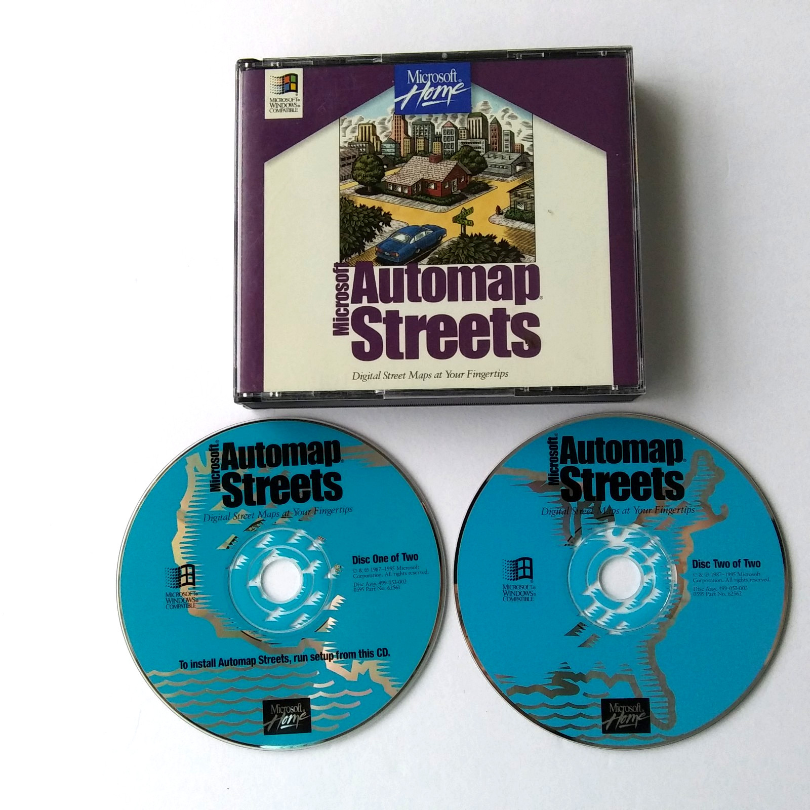 Microsoft Automap Streets PC CD ROM Maps Software Vintage Windows 95 2 Disc