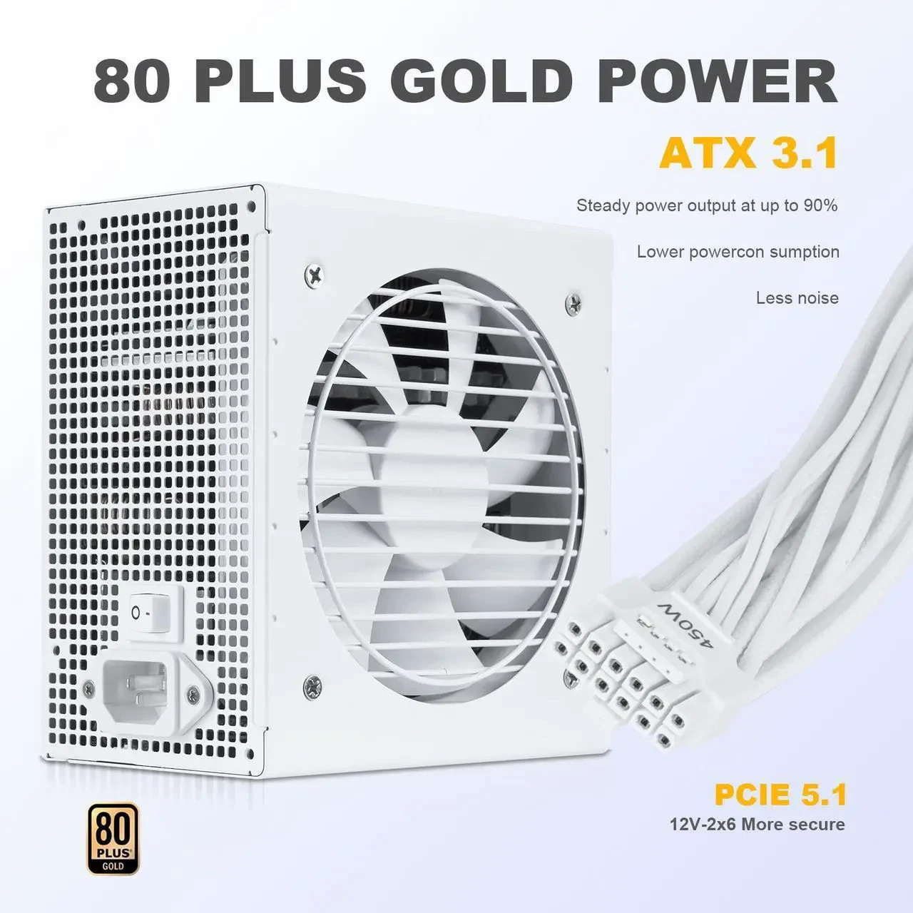 SAMA GT750WH White 80 PLUS Gold Fully Modular ATX PSU - ATX 3.1 & PCIe 5.1