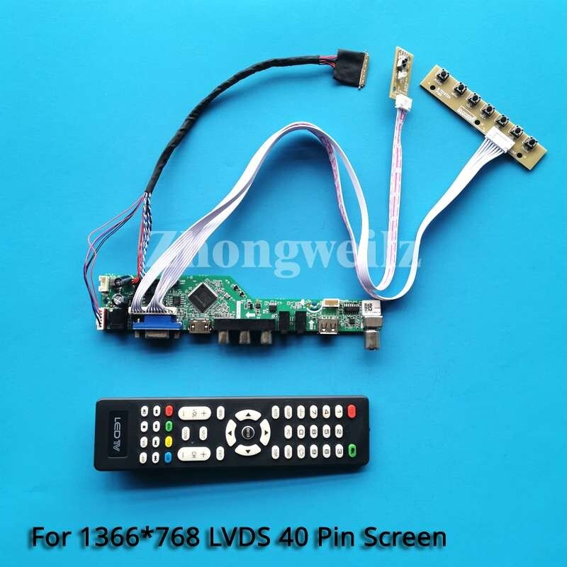 For LP156WH3-TLA1/TLA2 LVDS 40 Pin VGA+HDMI+AV+USB 1366x768 LCD Driver Board Kit