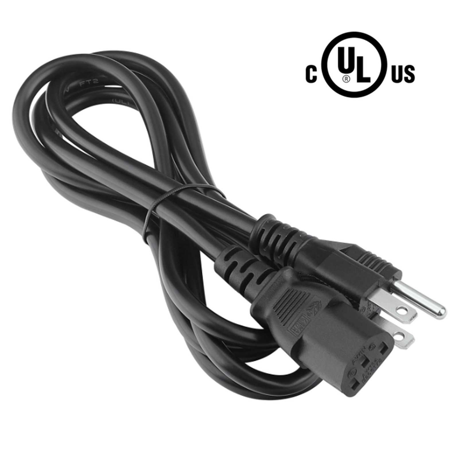 UL 6ft Power Cord Cable For ASUS PB258Q PB277Q PB278Q PB279Q PB287Q LED Monitor