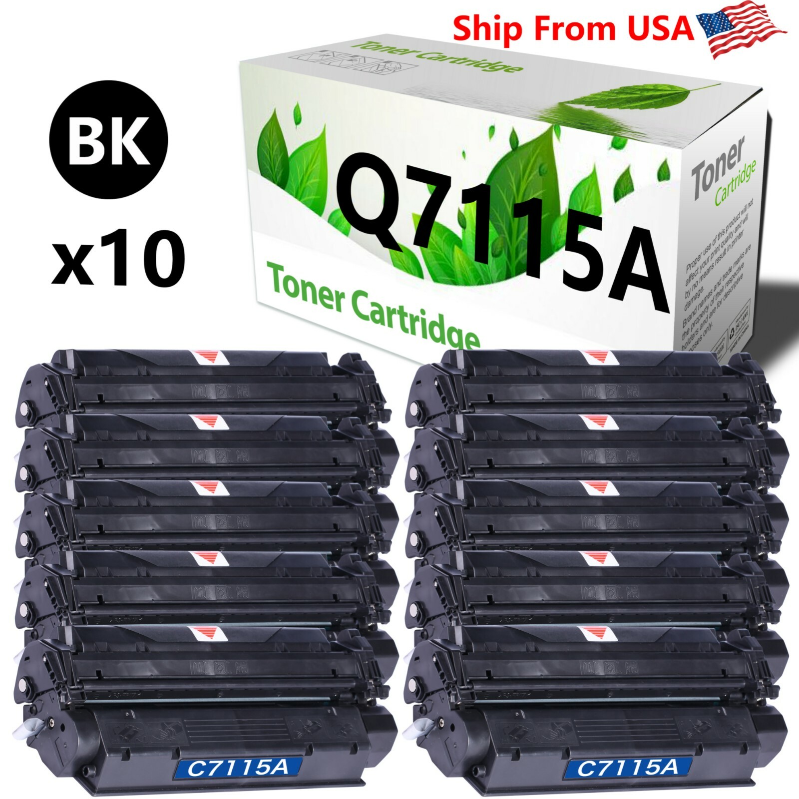 10PK C7115A 7115A Toner Cartridge for Laser Jet 1200 Printer