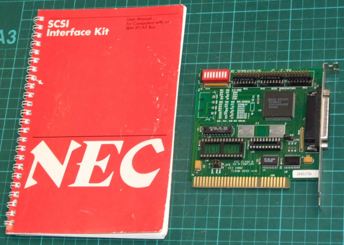 NEC T130B SCSI host adapter controller card 8-bit ISA card for PC XT AT