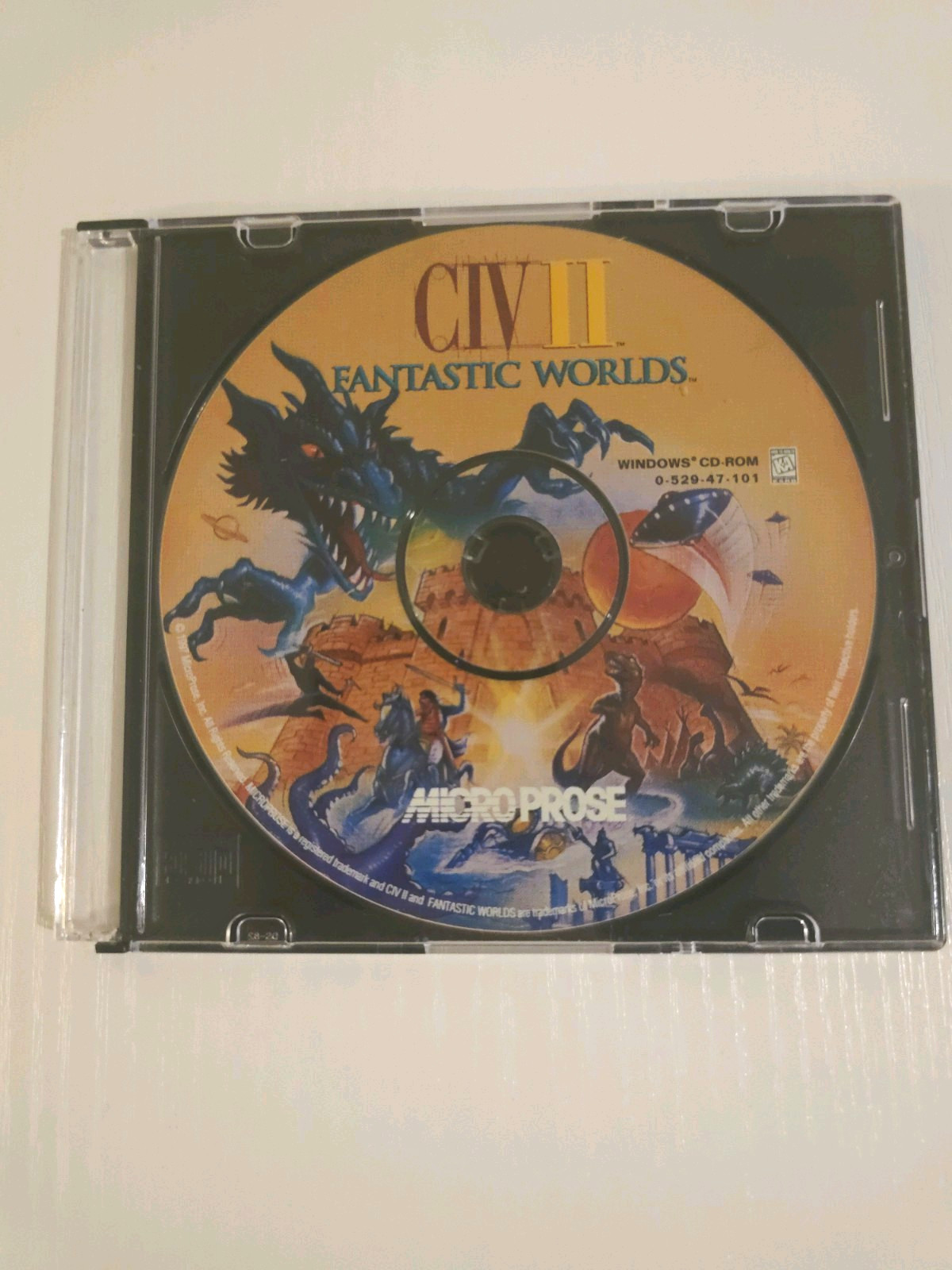 Civ II Fantastic Worlds PC Game 1997 MicroProse Expansion CD-ROM Disc Only