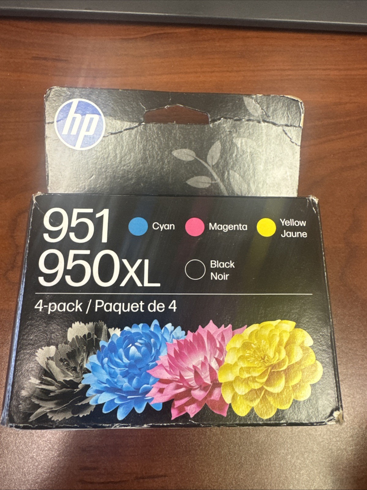 HP Genuine Original 951/950XL CMYK Inkjet Ink Cartridges 4-Pack Cyan Magenta Yel