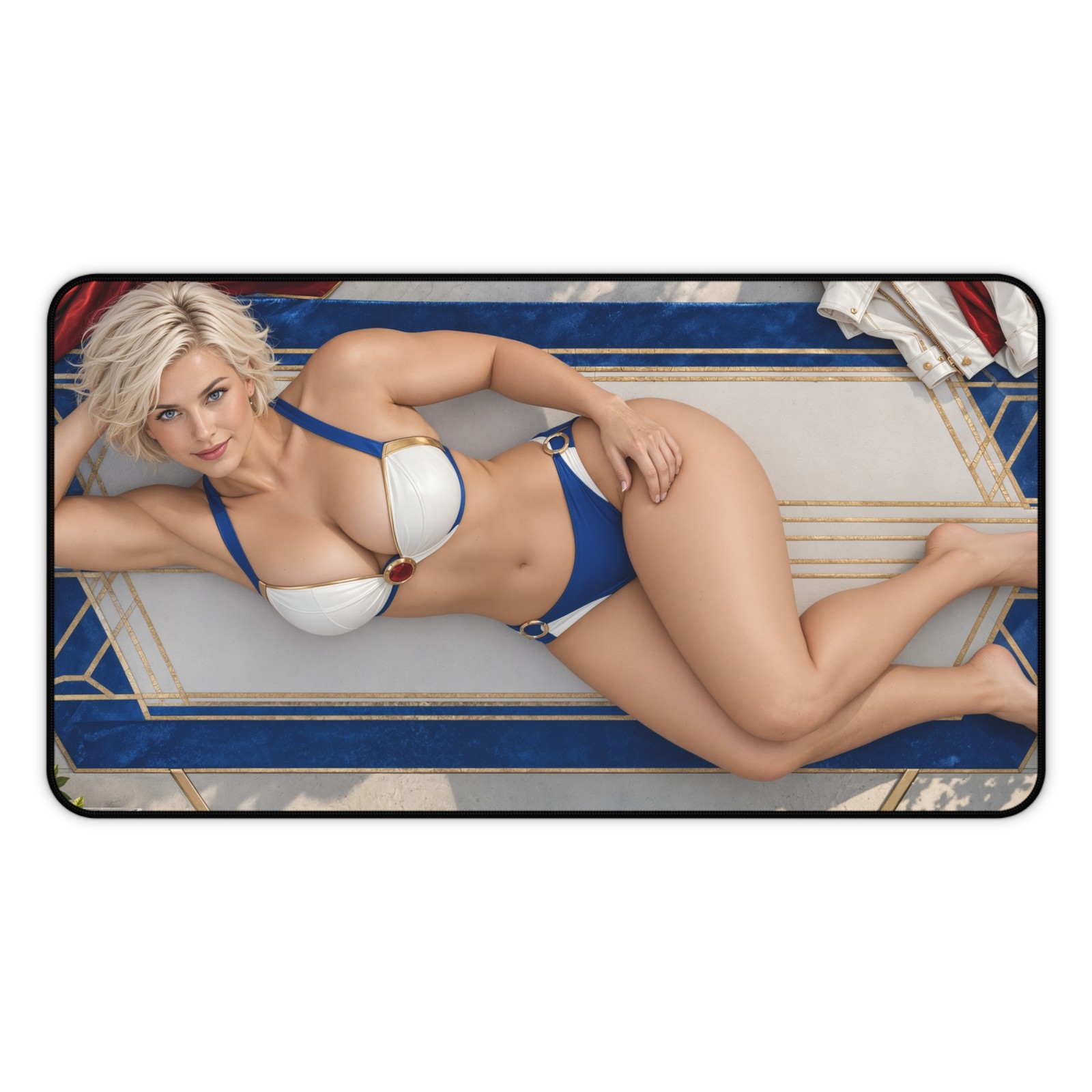 Power Girl Gaming Desk Pad Large Mouse Mat Keyboard Mat Gamer Room Decor