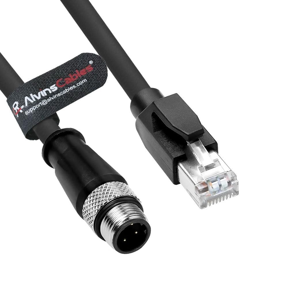 Ethernet Cable M12 4 Pin D Coded to RJ45 CAT5e for Industrial Camera Network 