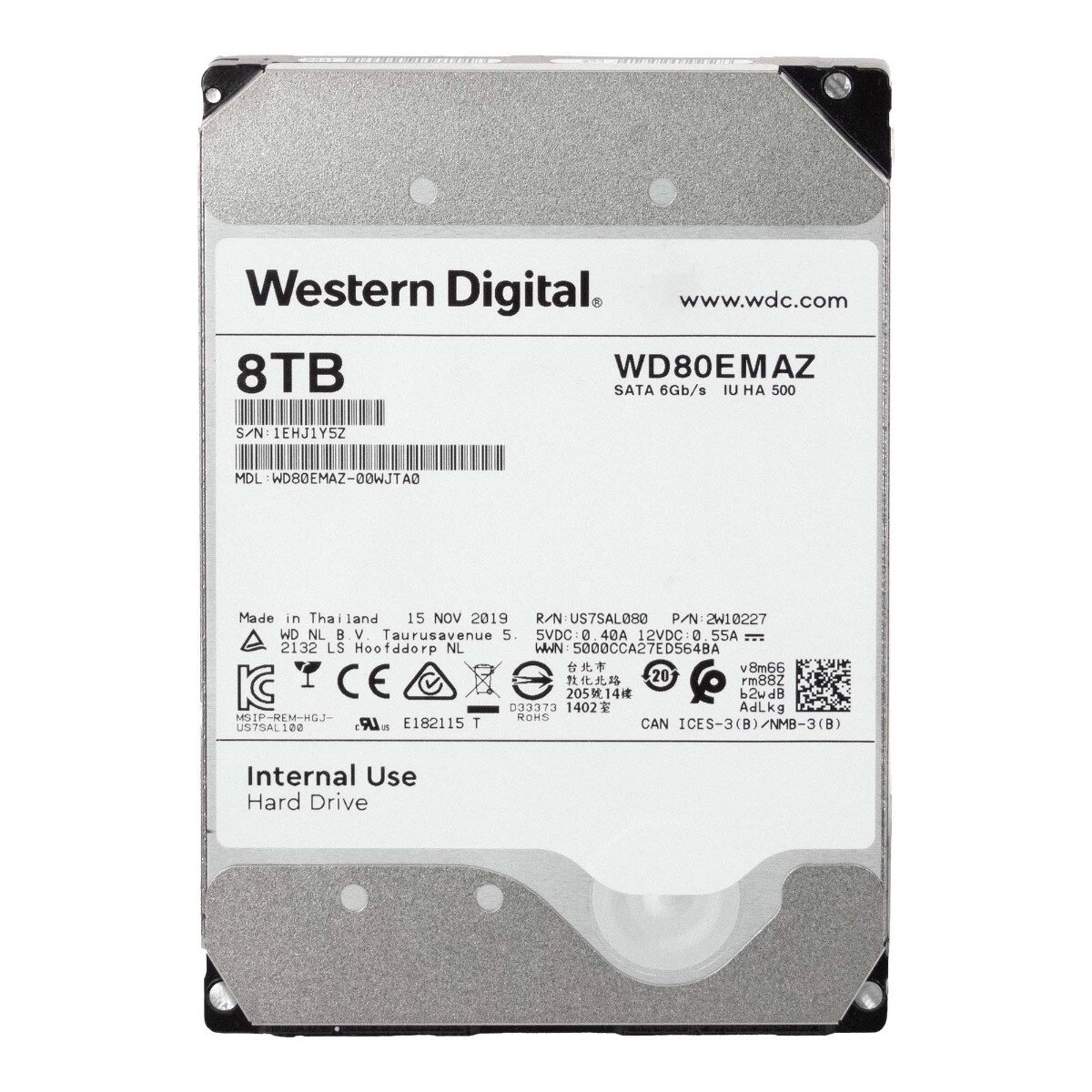 WD WD80EMAZ 8TB SATA 6Gb/s 5400 RPM 256MB CACHE