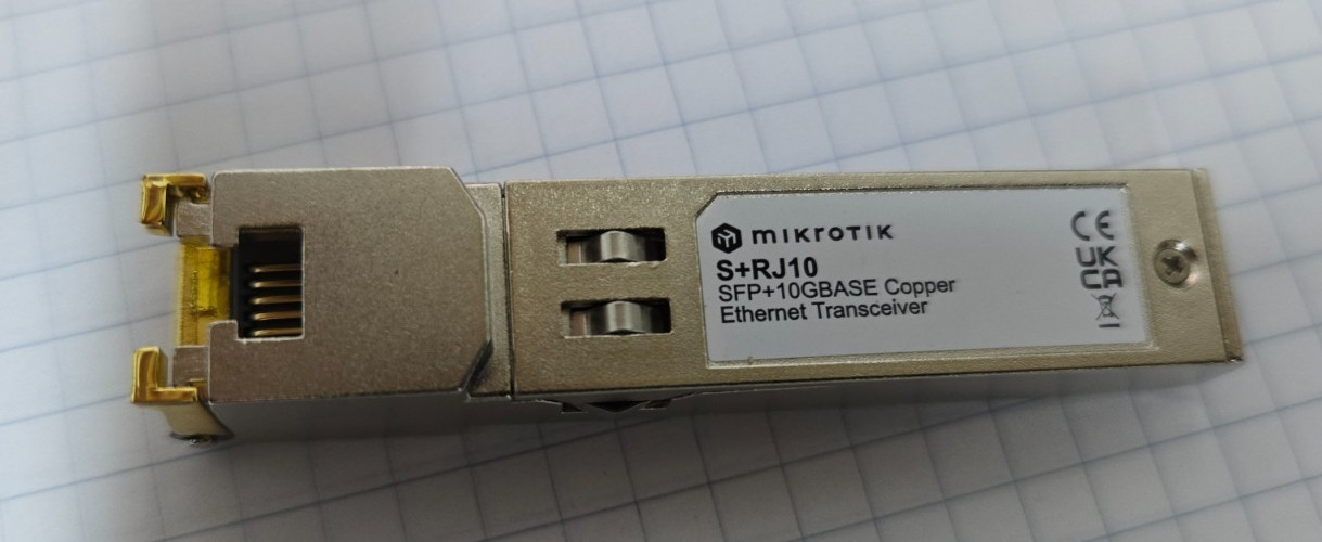 Mikrotik S+RJ10 10Gbase-T Copper SFP+ to RJ-45 Transceiver - 30meters