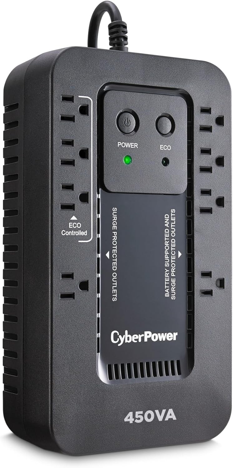 EC450G Ecologic Battery Backup & Surge Protector UPS System 450VA/260W 8 Outlets