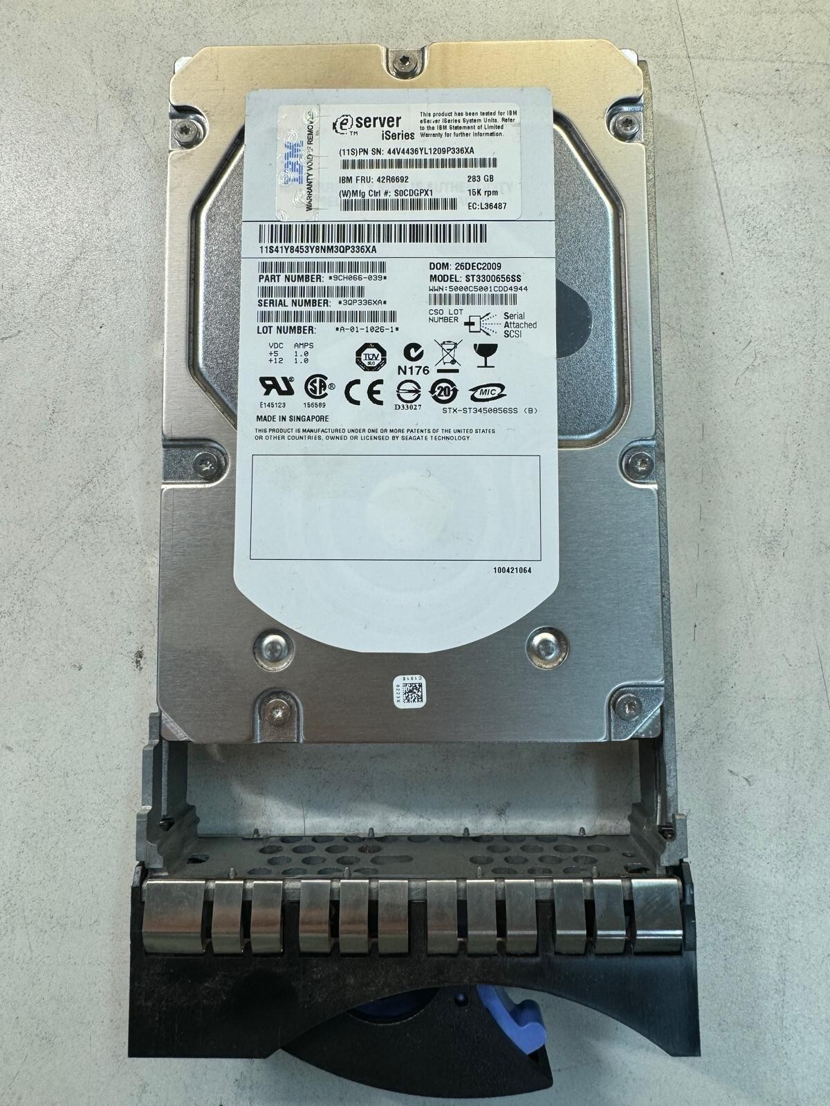 IBM 42R6692 44V4436 283Gb 15K RPM SERVER SAS 3.5in Drive