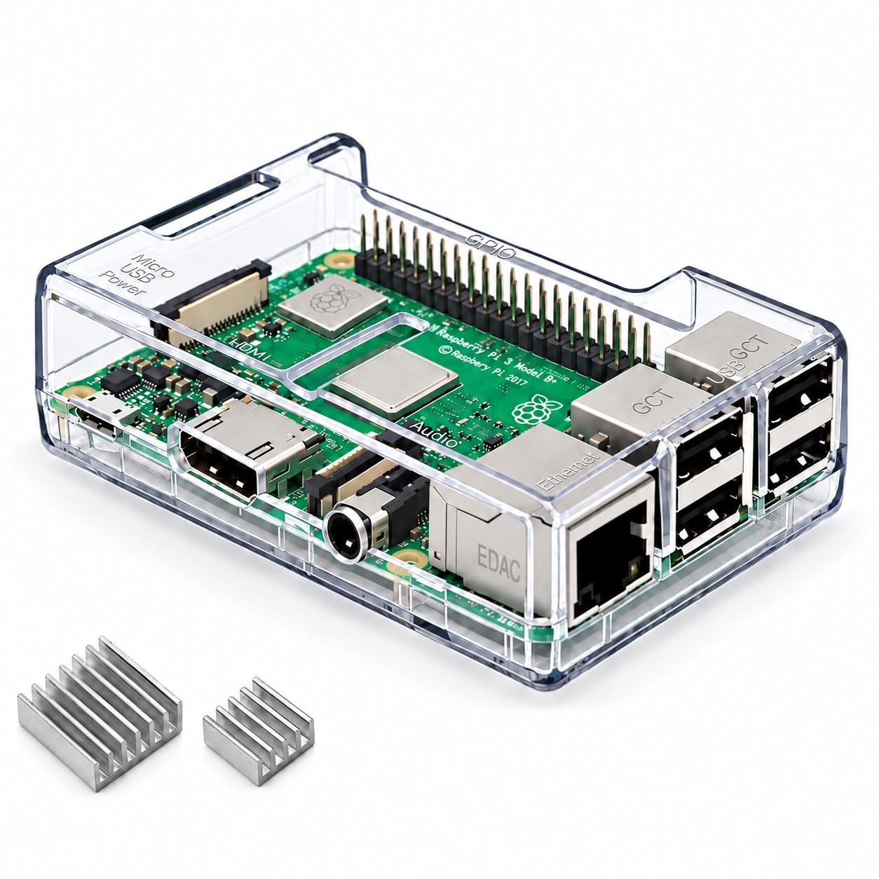 Raspberry Pi 3 b+ Case, iUniker 3 Model B+ Transparent Clear