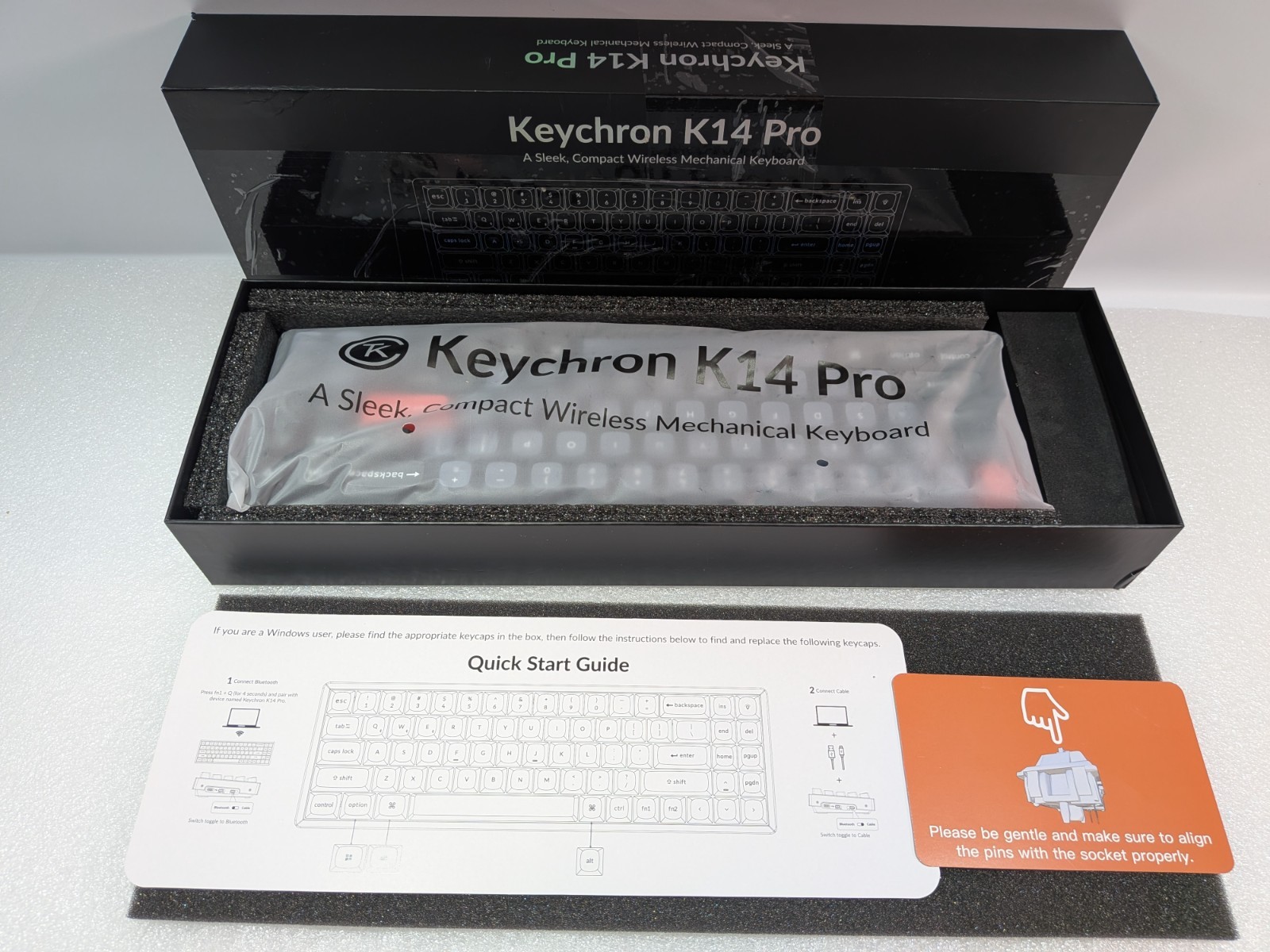 Keychron K14 Pro K14P-J3 Wireless RGB Aluminum Keyboard Brown Switch Hot