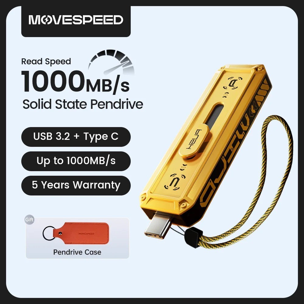 MOVESPEED Flash Drive 1TB 2TB 1090MB/s Solid State Pen Drive USB3.2 Gen 2 Type C