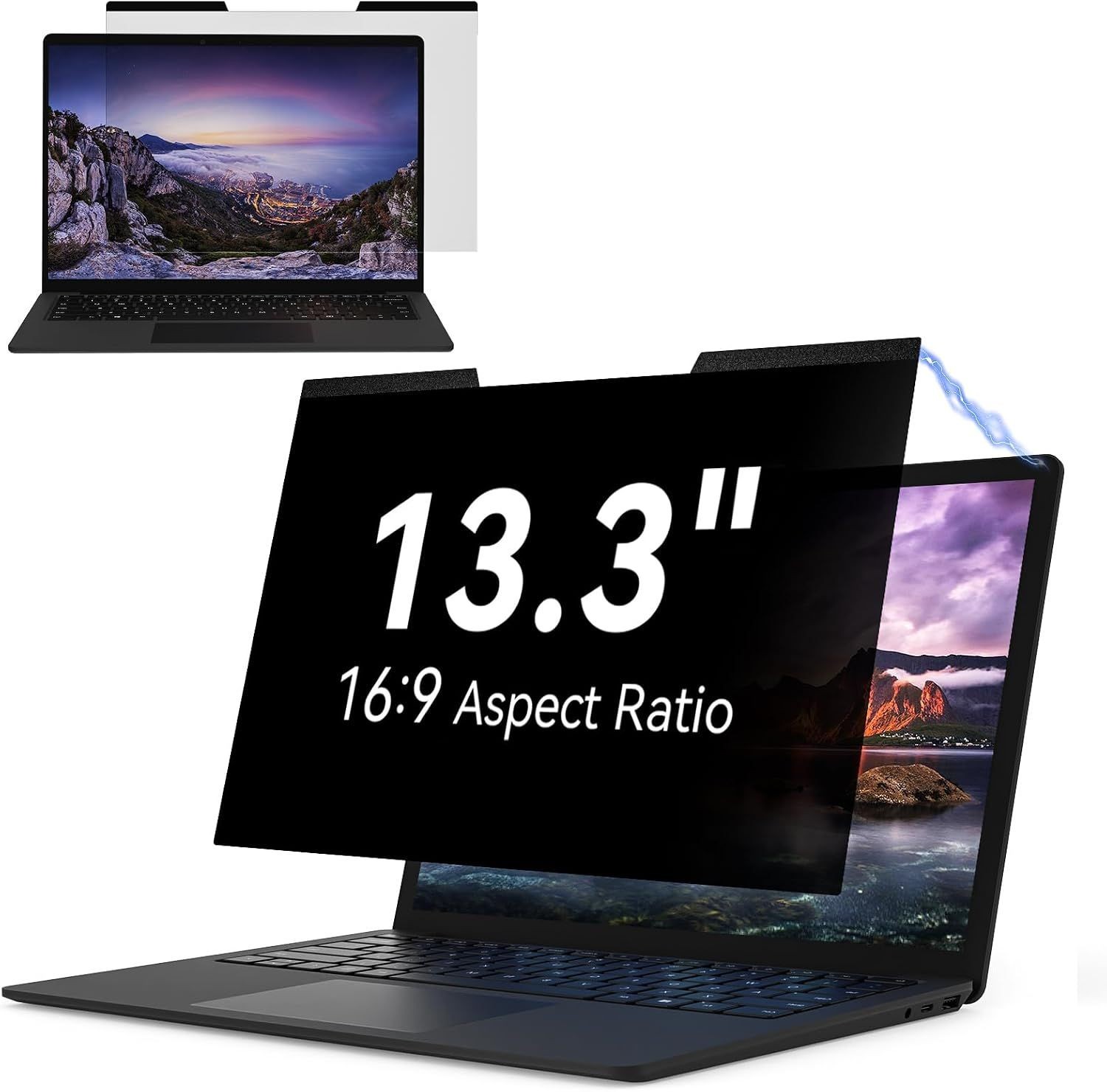 13.3 Inch Magnetic Anti Glare Privacy Screen for Laptop Blue Light Filter Shield