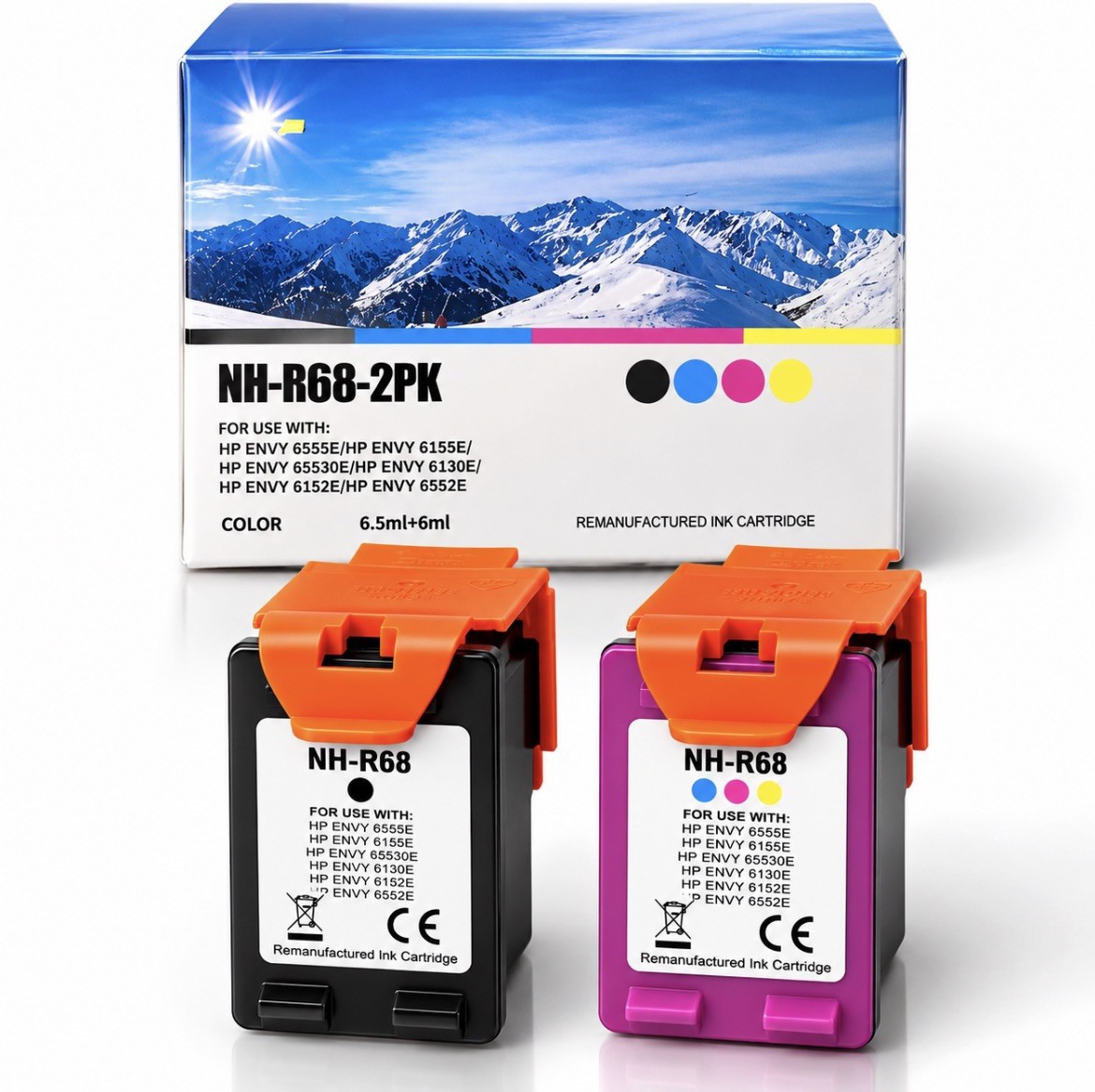 HP 68 Black & Color Ink Cartridges 2-Pack Original (Black + Tri-color)