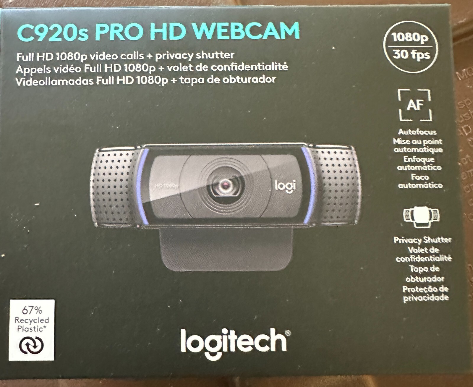 New Logitech C920s Pro HD 1080P Webcam With Privacy Shutter SB