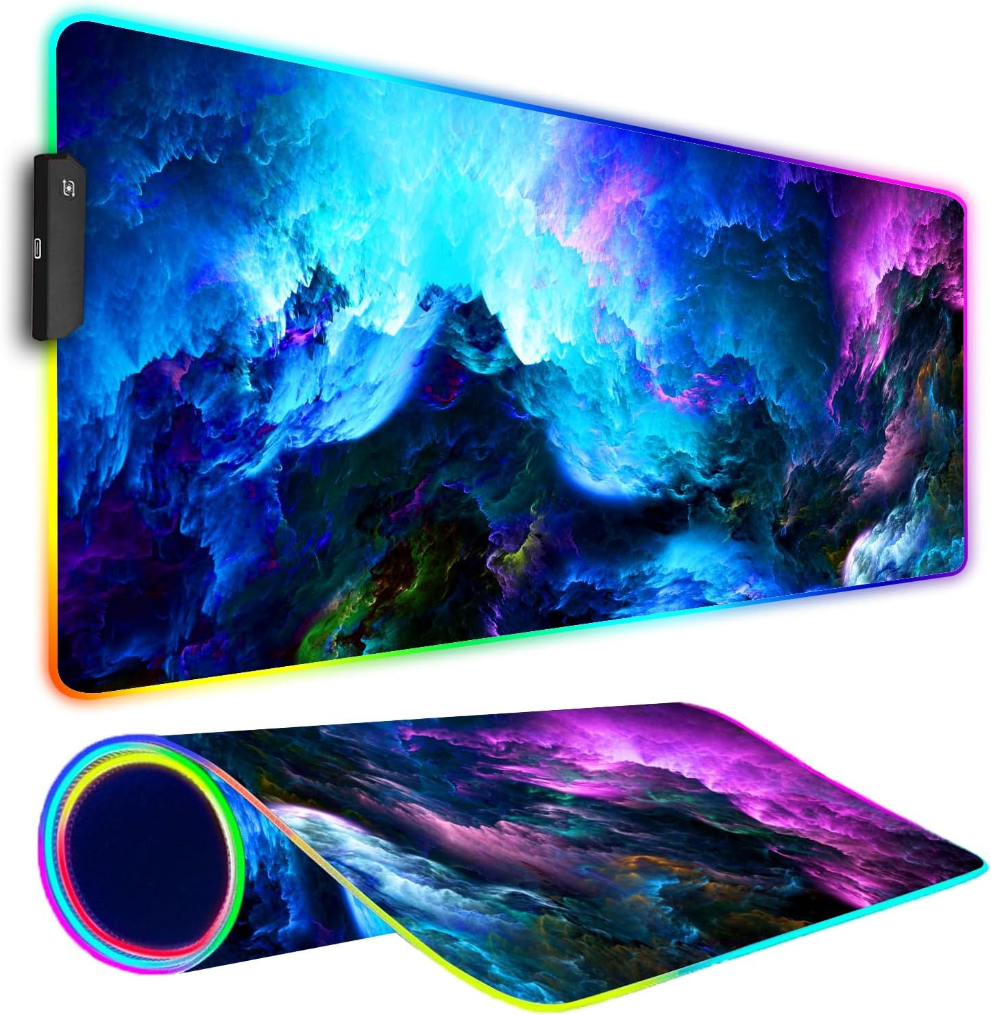 RGB Gaming Mouse Pad, Large Mousepad with Led Light, Keyboard Pad Gaming Accesso