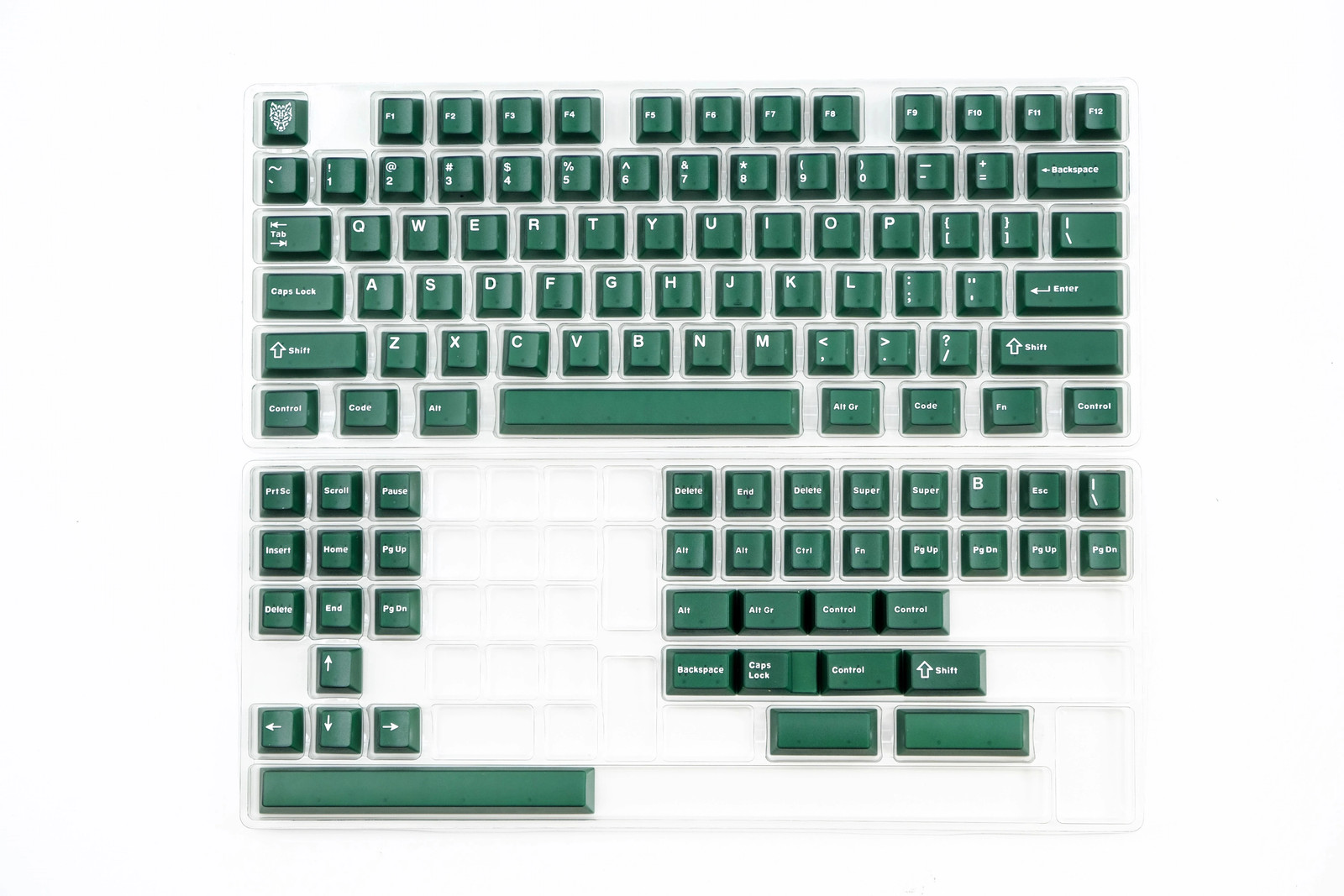 114-Key Emerald Green Keycaps Cherry Profile ABS Double Shot ANSI Mechanical
