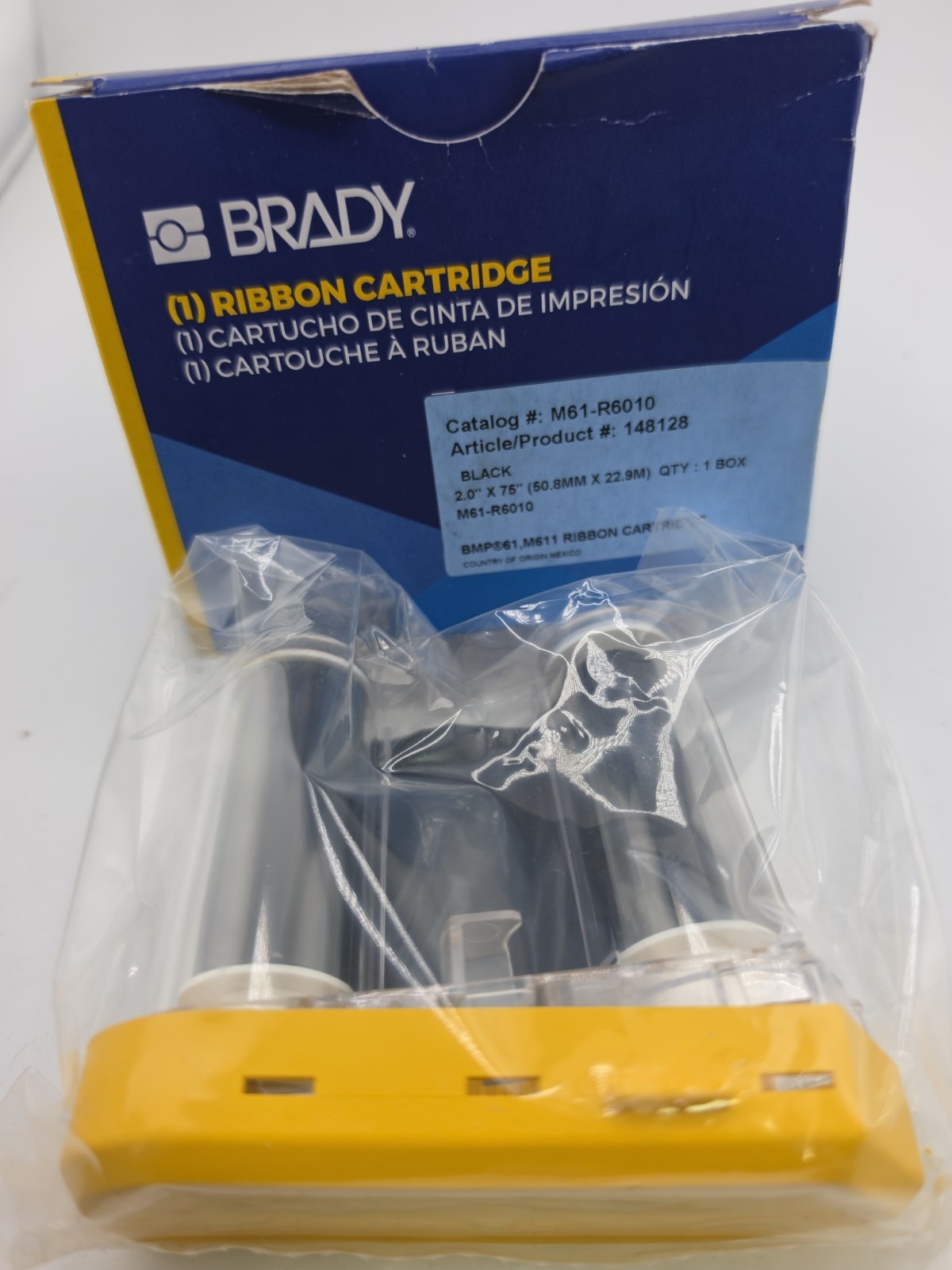 Brady M61-R6010 R6000 Black Ribbon Cartridge BMP61 M611 2" x 75' 148128