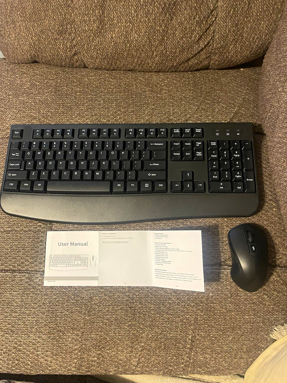 Wireless Plug & Play Keyboard Mouse Combo C203 (TM176G) Black 1600 DPI