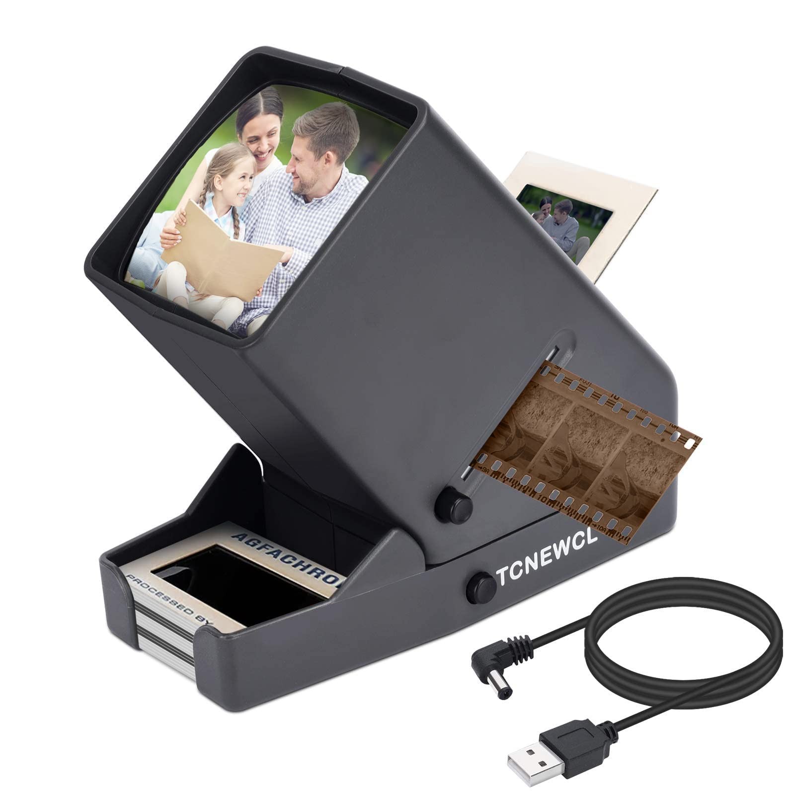 TCNEWCL 35mm Slide and Film Viewer, Negative Scanner, Desk Top Medium, Black