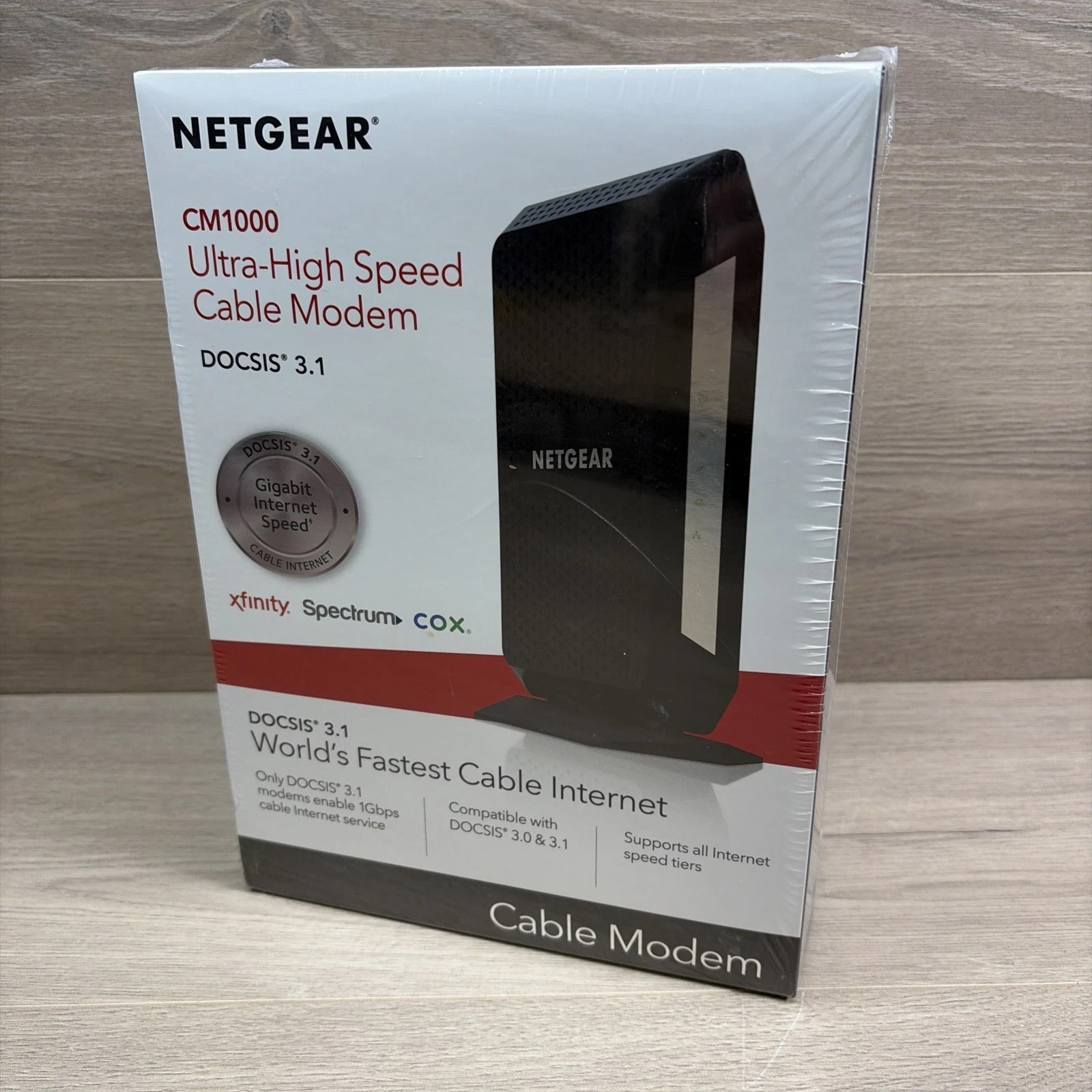 NETGEAR CM1000 Ultra-High Speed DOCSIS 3.1 Cable Modem Black