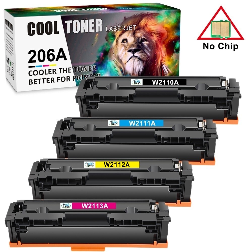 4 PK W2110A Toner Compatible For HP 206A LaserJet M283fdw M282 M283cdw No Chip
