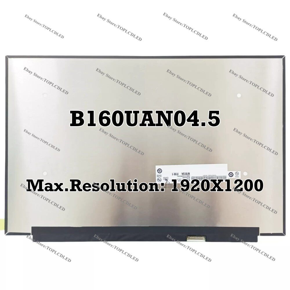 B160UAN04.5 Laptop Panel Replacement Matrix 16.0 Inch 1920X1200 LCD Screen