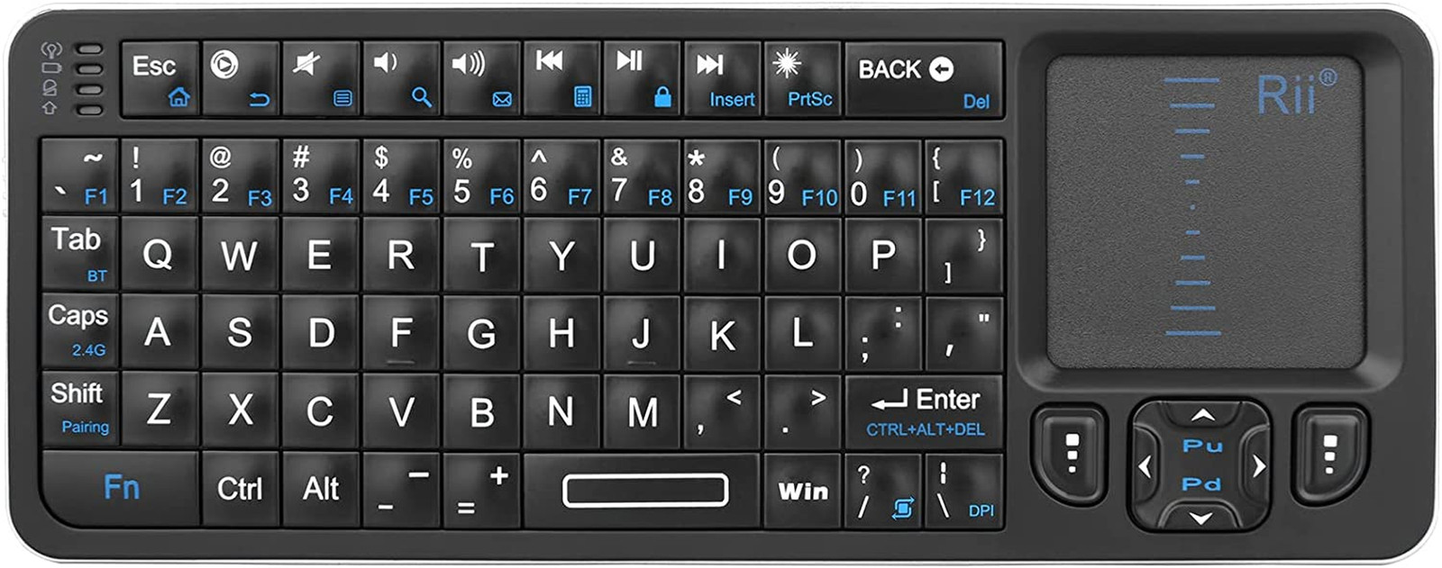Rii K06 Backlit 2.4G/BT Mini Keyboard with IR Learning for Fire Stick,Htpc, IPTV