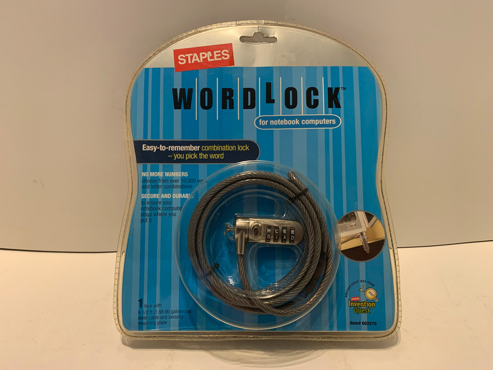 Staples WordLock for Notebook Computers - Word Lock 602270 Mounting Plate
