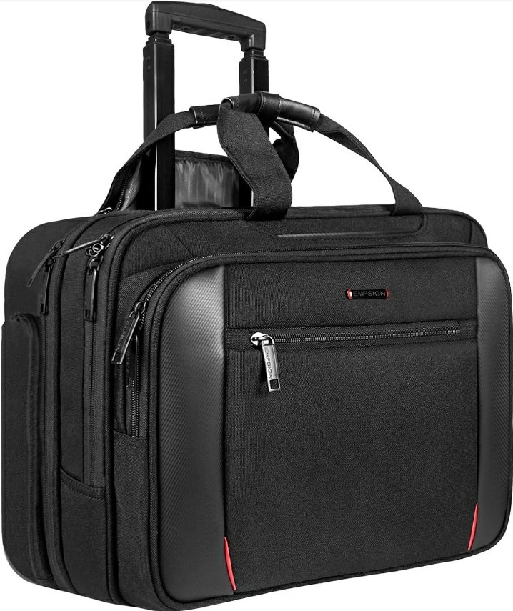 LAPTOP BAG EMPSIGN 17.3" Rolling Laptop Briefcase RFID Suitcase Luggage Carry-on