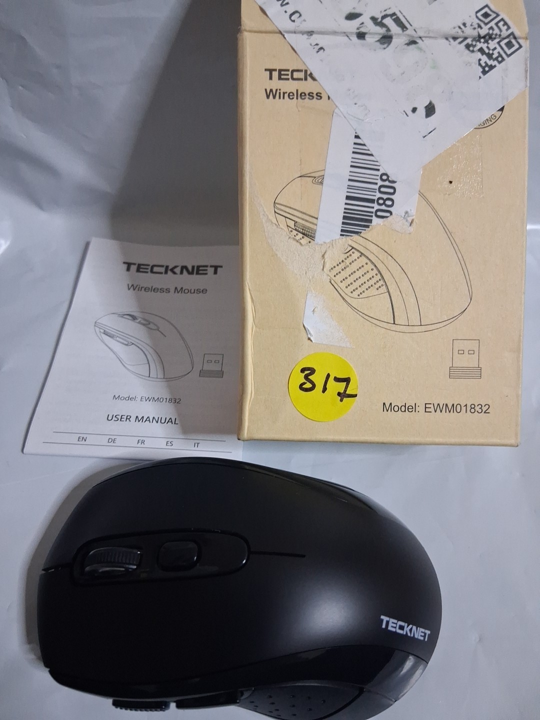TECKNET Bluetooth Wireless Mouse - Black “Works Great”model-EWM01308 OPEN BOX