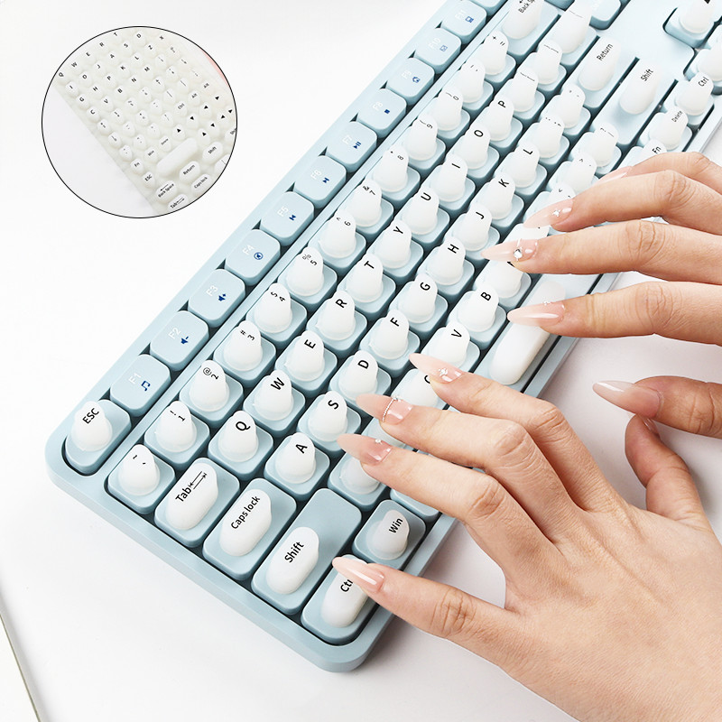 70PCS Raised Keyboard Stickers for Long Nails Universal Nail Art Keyboard Bubble
